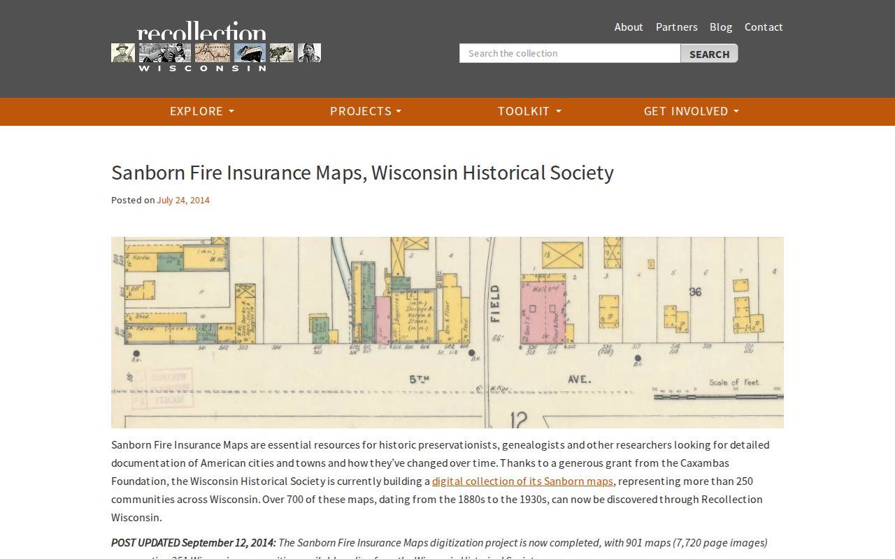 Wisconsin Sanborn maps collection for Fitchburg house research