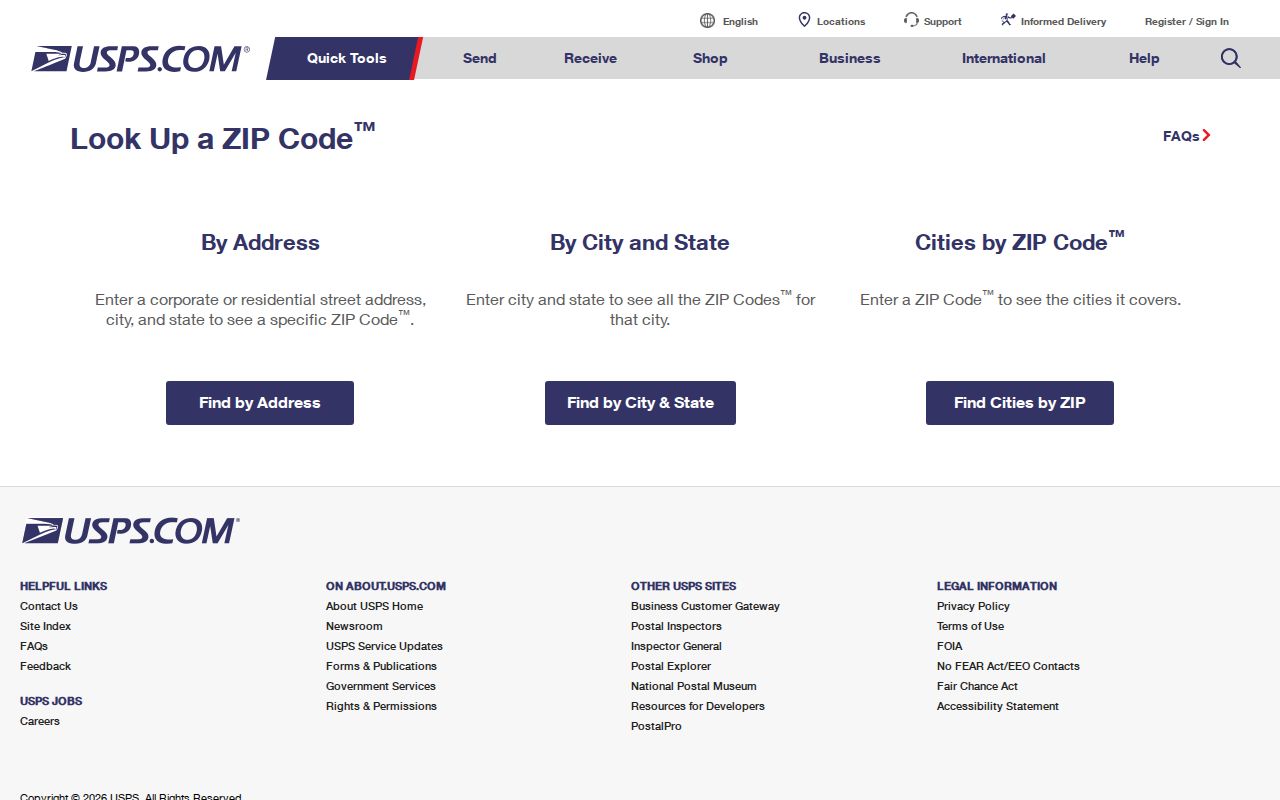 Fitchburg ZIP code directory search modes in the USPS lookup
